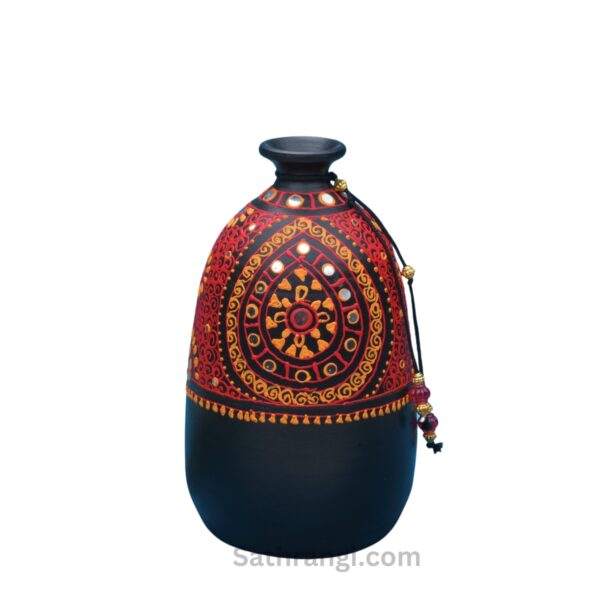 Sathrangi Red  Meenakari Hand Painted vases for living Room Decor - Image 2