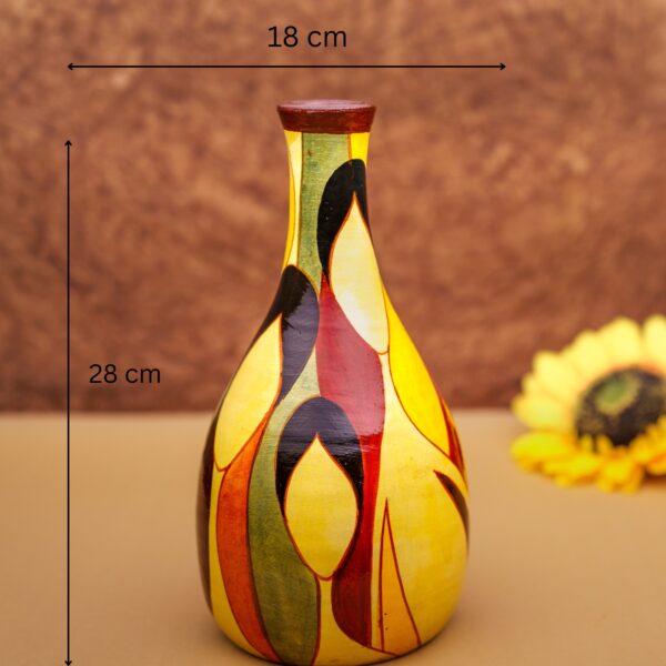 Sathrangi Terracotta Hand painted abstract painting vase for centre table and living Room - Image 3