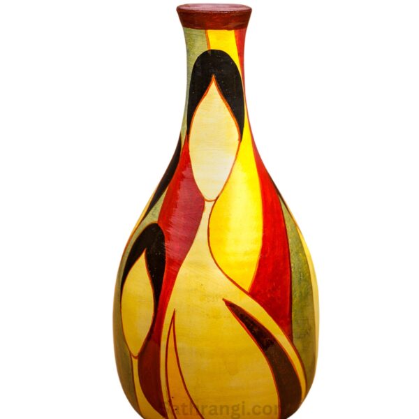 Sathrangi Terracotta Hand painted abstract painting vase for centre table and living Room - Image 2